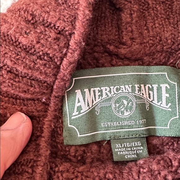 American Eagle Outfitters Rich Brown Textured  Sweater -   Y2K green tag - Picture 2 of 3
